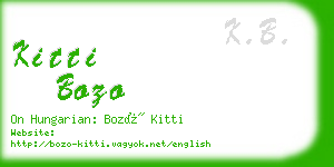 kitti bozo business card